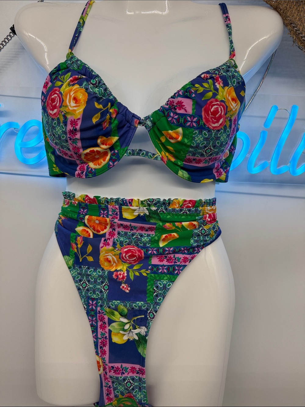 Cupshe Floral Patchwork Bikini Set Christmas in July Sale Firm